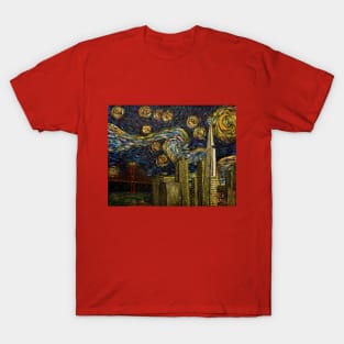 Dedication to Van Gogh (San Francisco Starry Night) T-Shirt